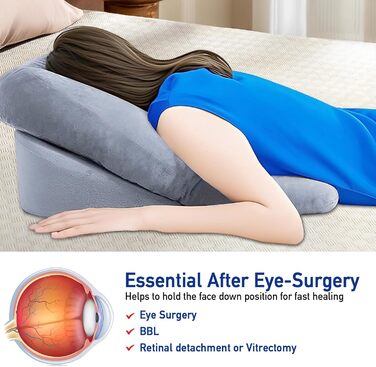 Подушка для обличчя для сну на животі, подушка для позиціонування обличчям вниз для післяопераційної підтримки, масажний підголівник для ліжка та масажного столу, дихаюча конструкція