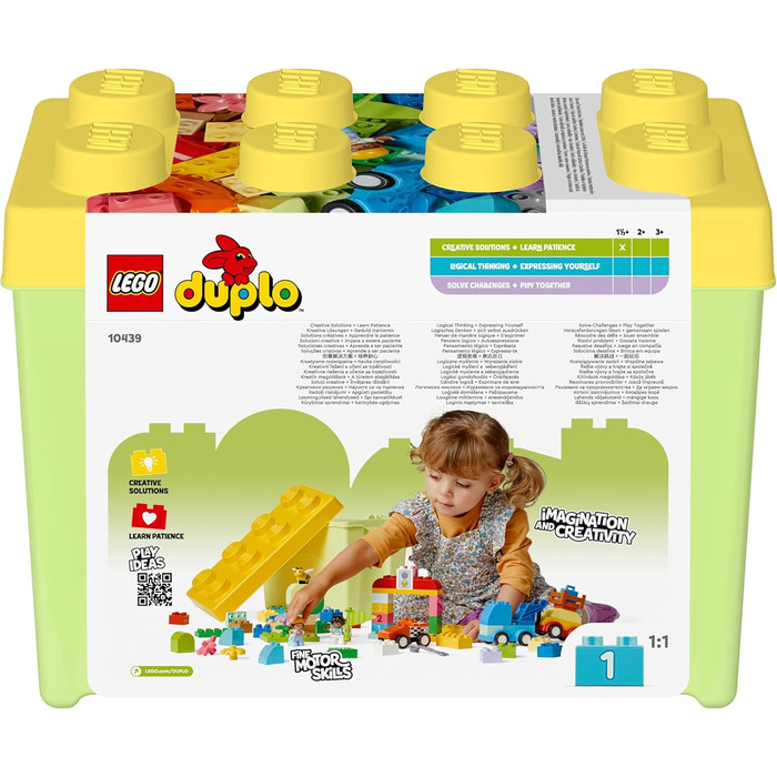Конструктор LEGO DUPLO Classic 10439, Кам'яна коробка Машини та Вантажівки, 80 деталей