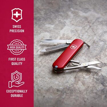 Швейцарський армійський ніж Victorinox, маленький, класичний SD, мультитул, подарунок, 7 функцій, лезо, пилочка для нігтів у стилі Icon