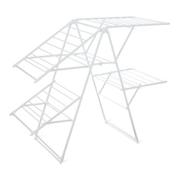 Сушарка для білизни Storeo Basics з металу, 4 крила, складана, 155 x 60 x 126 см, біла