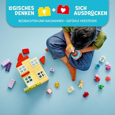 Будиночок на день народження Пеппи креативна іграшка з 3 фігурками, іграшковий будиночок для будівництва та перебудови для дітей в