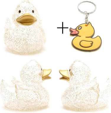 Гумова качечка Камілла - блискітки із золотим дзьобом