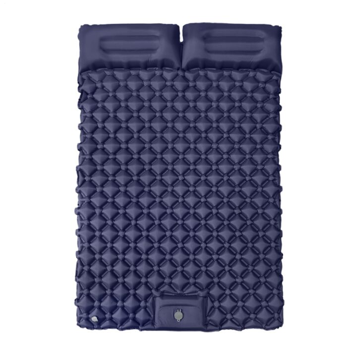 Килимок для кемпінгу, надувний матрац з подушкою, надувний килимок для сну, 180 x 120 x 5 см, ідеально підходить для піших прогулянок, подорожей на природі, кемпінгу на автомобілі, трекінгу та пригод у дикій природі, темно-синій