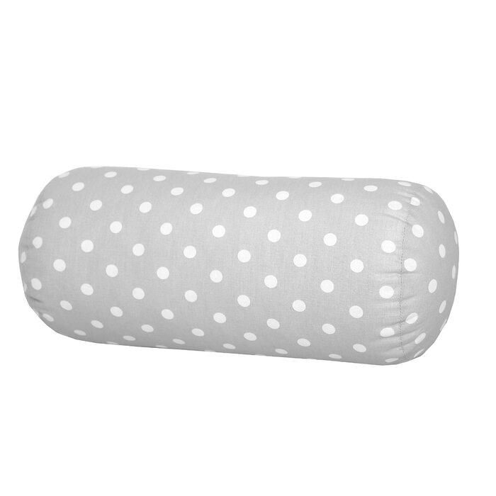 Подушка для шиї/валик для шиї Dr. Berger 40x16 см Зручна зі 100 бавовняним чохлом, кругла, стійка подушка - ідеально підходить як міцна подушка для шиї, дорожня подушка, валик для колін, подушка для спинки дивана, модний сірий колір 40 x 16 см