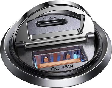 Вт Прикурювач USB C PD45W & QC45W 12v USB Розетка Розподільник Міні-металевий автомобільний зарядний пристрій USB C Адаптер Автомо