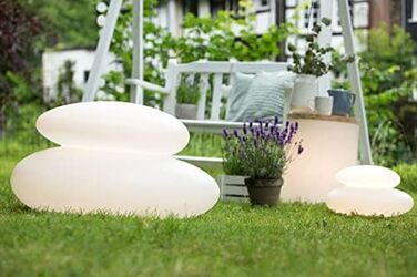Світловий декоративний камінь Shining Stone XL від 8 seasons design, LED-лампа (білий, 69 x 40 см), цоколь E27, тепла біла лампа в комплекті, для ванної, басейну, йоги, для приміщень та вулиці