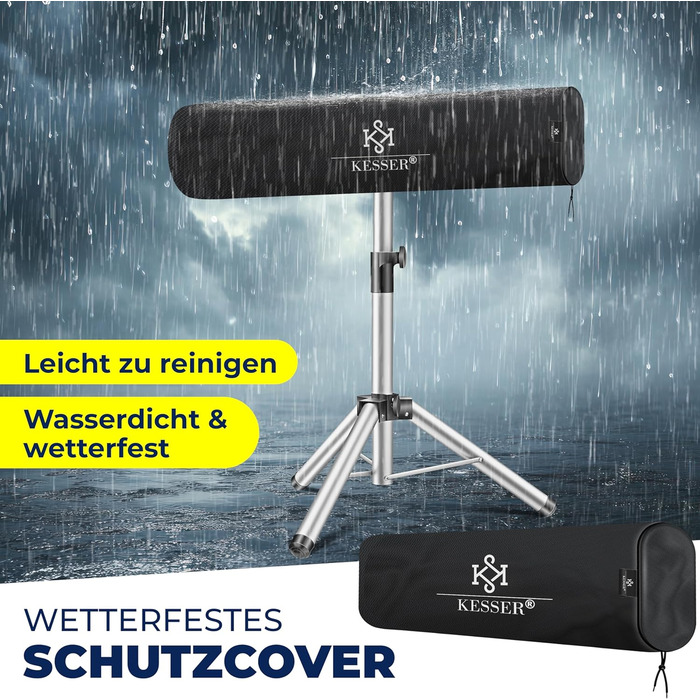 Інфрачервоний обігрівач KESSER, обігрівач для патіо, 2500 Вт, включаючи захисний чохол, телескопічна підставка з регульованою висотою, обігрівач для пеленального столу, обігрівач для патіо, кварцовий обігрівач, інфрачервоний