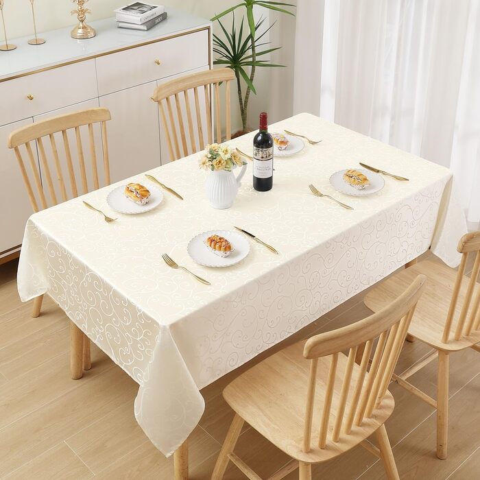 Скатертина Homaxy Скатертина миється Прямокутна 100х140 см Поліестер Скатертина Скатертина Жаккард Скатертина Орнамент Брудовідшто