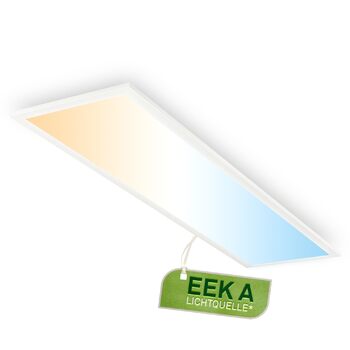 Світлодіодна стельова панель BRILONER, 12.6 Вт, 2860 лм, клас енергоефективності A, з пультом керування, диммер, регулювання температури світла (CCT теплий-холодний), біла, 100x25x6 см
