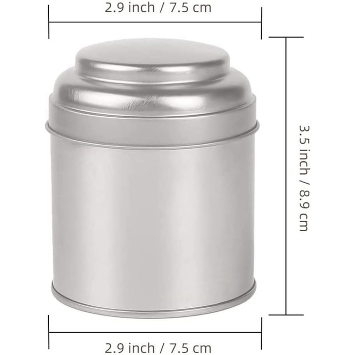 Маленьких чайних банок з герметичними подвійними кришками, міні-банки та маленькі круглі кухонні баночки для чаю (срібні), 6