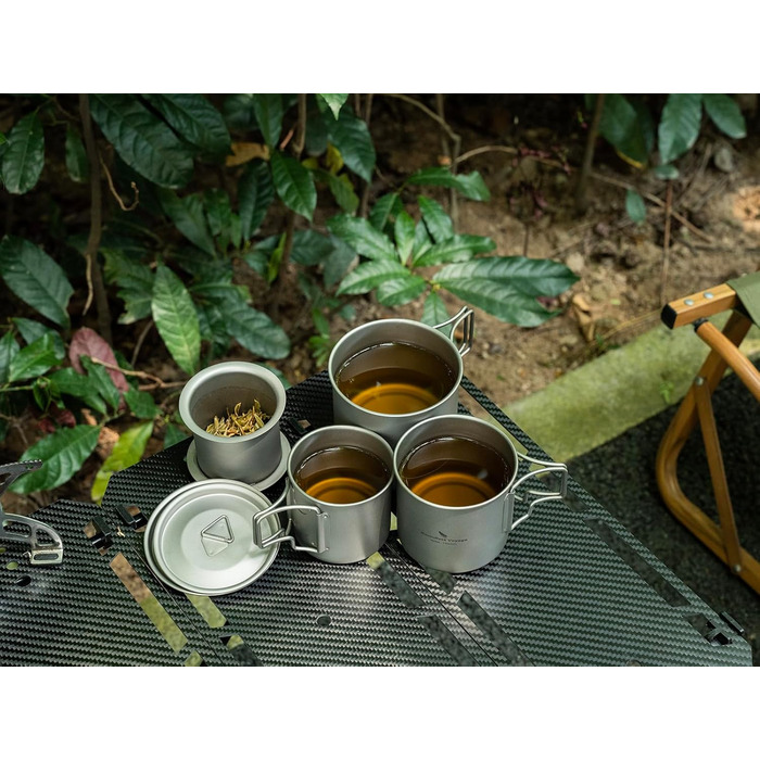 Титанова одношарова чашка для чаю та кави Boundless Voyage, портативний посуд для напоїв на відкритому повітрі, 220 мл, 350 мл, 500 мл (Ti3059D-500ml)