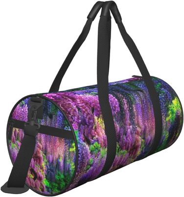 Спортивна сумка, дорожня сумка, стильний принт, сумка для подорожей та на ніч, чорна, універсальний розмір