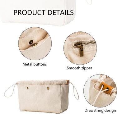 Гаманець-органайзер для сумочки, міцний гаманець, органайзер-сумка в сумці, сумочка та сумка-торбинка, медсестри (M) Бежевий серед