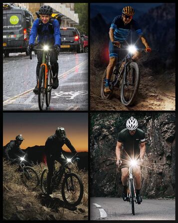 Набір світлодіодних велосипедних ліхтарів Tekwet, 100 люкс, водонепроникний, світлодіодний, чорний