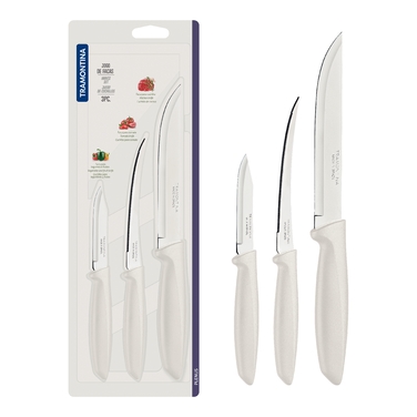 Набір ножів Tramontina Plenus light grey, 3 предмети (6740820)