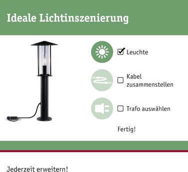 Світловий стовп Paulmann Plug & Shine LED Classic, 3000K, антрацит, сучасний стиль, висота 50 см