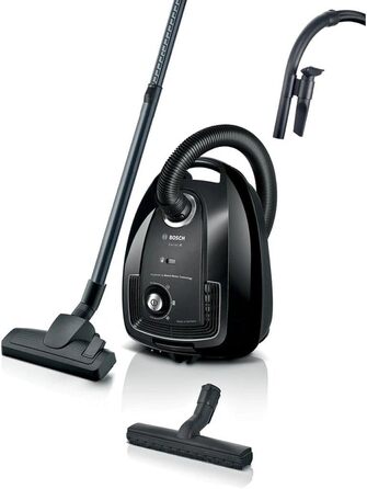 Пилосос із мішком Bosch Serie 4 BGL38BA2H, компактний та легкий, місткість 4 л, гігієнічний фільтр, радіус дії 10 м, чорний