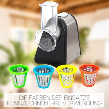 Електрична кухонна терка 200 Вт 4 Насадки Барабани з нержавіючої сталі Електрична овочерізка Кухонний комбайн Терка Багатофункціональна терка Електричний шніцельверк