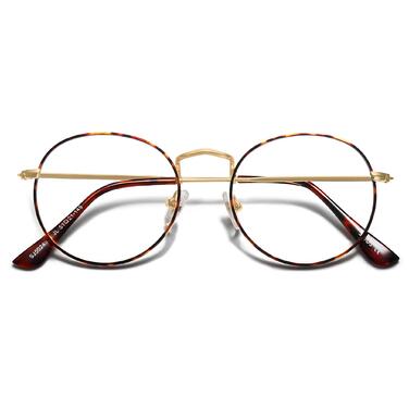 Окуляри SOJOS Retro SJ5024 круглі з леопардовою оправою та фільтром синього світла