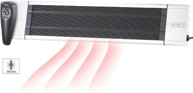 Чорний радіатор Semptec Urban Survival Technology темний інфрачервоний обігрівач RA-324, таймер і пульт дистанційного керування, 2400 Вт, IP55 (інфрачервоний обігрівач, радіаційний обігрівач, пульти дистанційного керування)