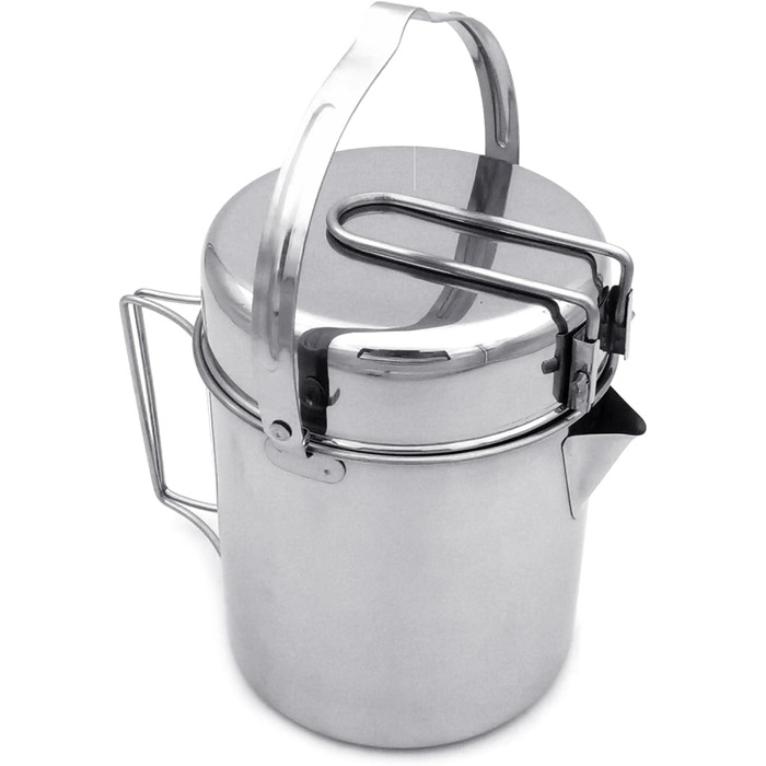 Кавник для кемпінгу з нержавіючої сталі 304, об&39ємом 1 літр, вузький, швидкозакривається, для мандрівників та трекерів, тонкий посуд для походів, стійкий до іржі. Нова нержавіюча сталь.