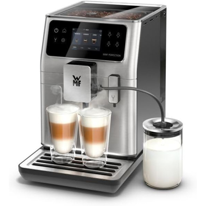 Скляний контейнер для молока WMF Perfection 0,6 л, аксесуари для повністю автоматичних кавоварок WMF Perfection серії 600, легке приготування, використання, зберігання молока, легке очищення