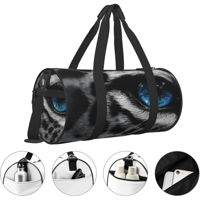 Дорожня сумка Синьоокий сніговий барс, спортивна сумка з парусини