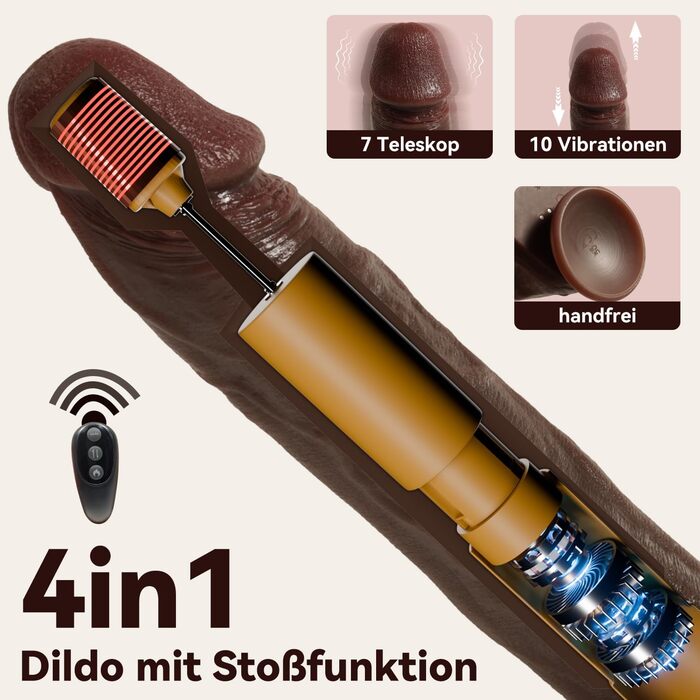 Реалістичний вібратор-фалоімітатор для жінок, електричний анальний фалоімітатор з вібрацією з 10 режимами вібрації та 7 поштовхами, секс-іграшка для жінок та чоловіків з підігрівом, XXL фалоімітатор вібратор G-точка, 30