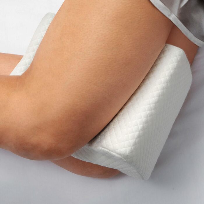 Ергономічна подушка для колін для тих, хто спить на боці, 24 x 20 x 15 см, ергономічна опорна подушка з фіксуючим ременем, охолоджувальний ефект