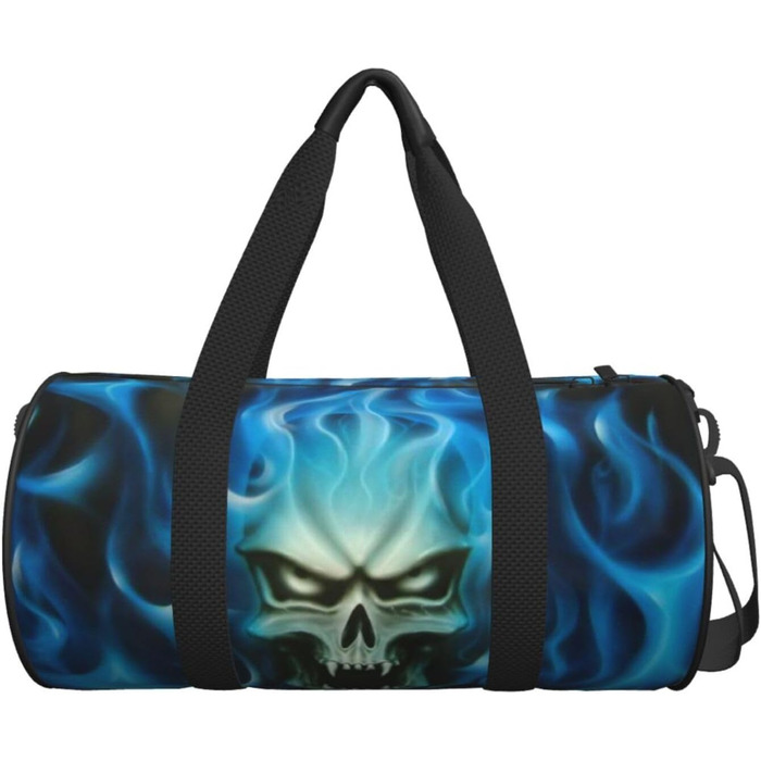 Дорожня сумка зі зміїною шкірою, кругла, великої місткості, легка та міцна, ідеальний подарунок для походів, відпустки, ділових поїздок та іншого, моторошний принт Привид-Череп, універсальний розмір