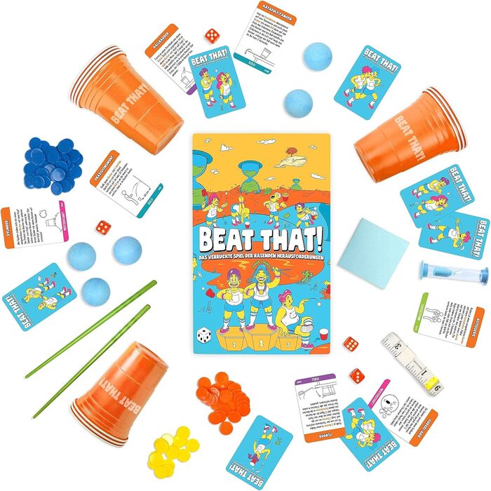 ІГРИ НА РИНВАХ Beat That Настільна гра, Ігри для вечірок для дорослих, Шалена гра шалених випробувань, Ігри для вечірок, Сімейні ігри - Основна гра для веселих подарунків