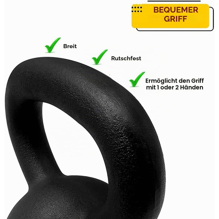 Класична чавунна гиря FFitness (16 кг), червона, з ергономічною ручкою для силових тренувань та кросфіту