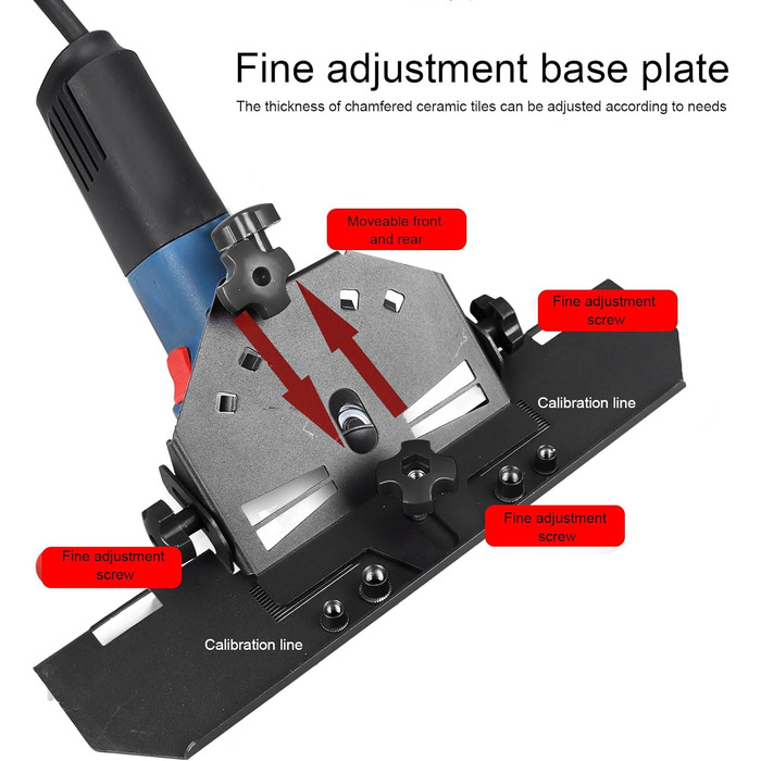 Машина для скошування плитки, інструмент для скошування керамічної плитки під кутом 45 градусів 115 125 кутова шліфувальна машина (чорний гвинт і гайка)