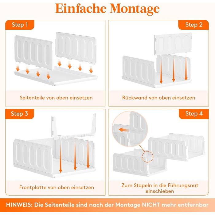 Організатор для гардеробу Lifewit, що штабелюється, висувна шафа, штабелювана коробка для зберігання у ванній кімнаті, кухонній шафі, багатофункціональна система організації, шафа для кемпінгу, 24 л, 5 шт.