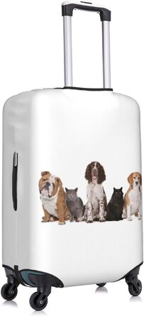 Чохол для валізи з принтом собак та котів, еластичний захист від подряпин, розмір 90 (чорний)