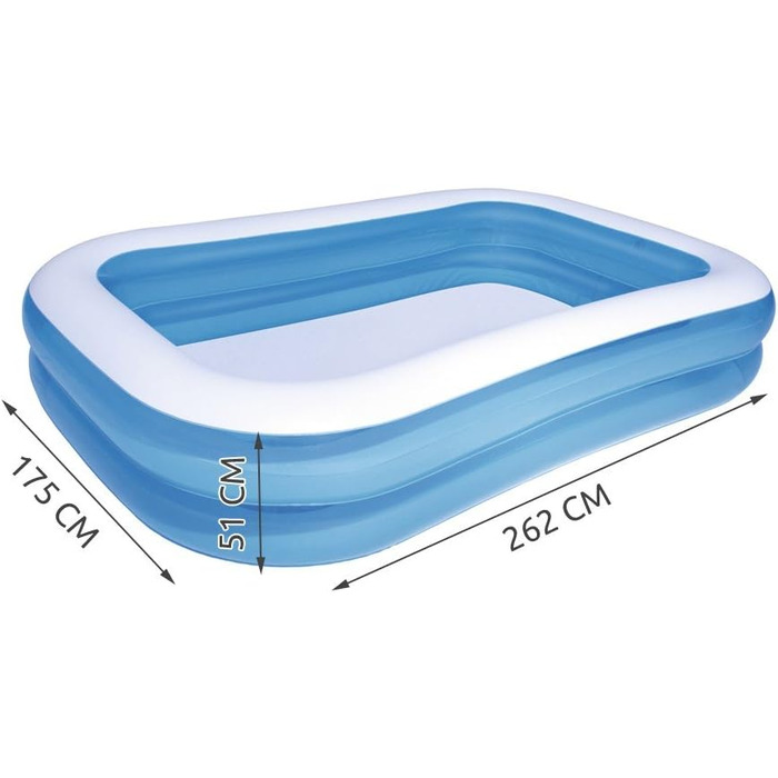 Сімейний дитячий басейн, синій/білий, 211 x 132 x 46 см Басейн (від 2,51 м)