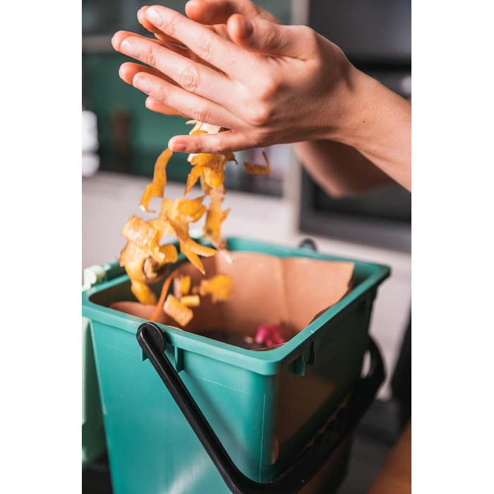 Компостовані паперові пакети для сміття bioMat об&39ємом 7 л, 160 крафт-паперових пакетів, міцні на вологу воду, подвійне дно, зроблено в Німеччині, ука (160 упаковок)