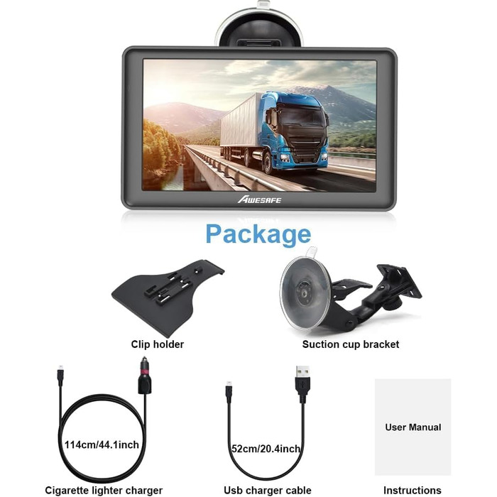 Навігатор для автомобілів 2025 року, GPS-навігаційна система для легкових та вантажних автомобілів, 5-дюймовий екран, переможець тестів з європейськими картами, навігаційна система для вантажівок, довічне безкоштовне оновлення, підтримка пошуку за поштови