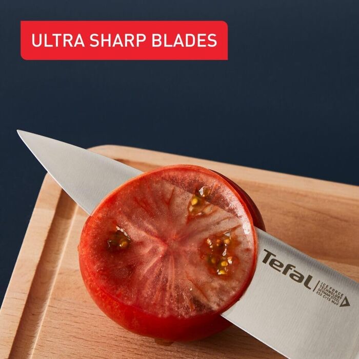 Ніж кухарський Tefal Ice Force K23202 лезо 20 см захист від корозії захист рук нержавіюча сталь/чорний 20 см кухарський ніж