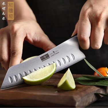 Ніж HOSHANHO Santoku, японський кухонний ніж Шеф-кухарський ніж професійний ніж, гостре лезо AUS-10 з ергономічною ручкою, подарун
