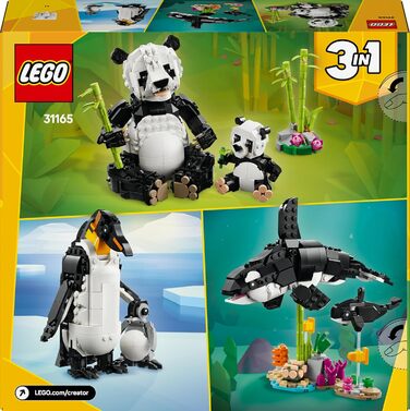 Конструктор LEGO Creator 3-in-1 Wild Animals: Panda Family 31165, 626 деталей, дикі тварини