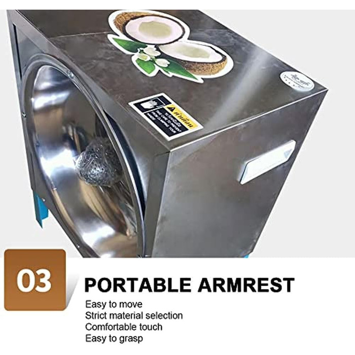 Комерційний подрібнювач скребків для кокосової терки, електрична терка для кокосових горіхів 300 Вт 50-60 шт. /год, нарізка кокосового горіха, вертикальний кокос для бізнесу з переробки кокосів, ресторан, пекарня