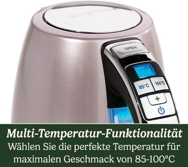 Чайник Cuisinart Multi-Temp 1,7 л | Рожевий | Швидке кип’ятіння 3000 Вт | Регульована температура 85–100°C | Бездротова база 360° | Нержавіюча сталь