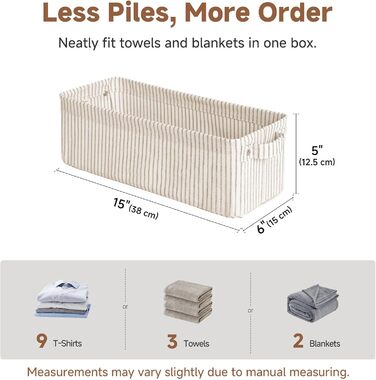 Вузький кошик для зберігання StorageWorks, тканинний кошик для організації, вузький та високий кошик з ручками, складні кошики для зберігання у шафі ванної кімнати, сіро-біла смужка, 2 шт., сіро-біла смужка