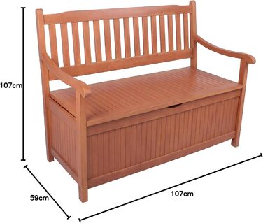 Дерев'яна садова лавка Spetebo 2-місна з місцем для зберігання - 107 x 59 x 90 см - Відкритий лаунж Садова лавка Паркова лавка з ящиком для зберігання Лава-скриня