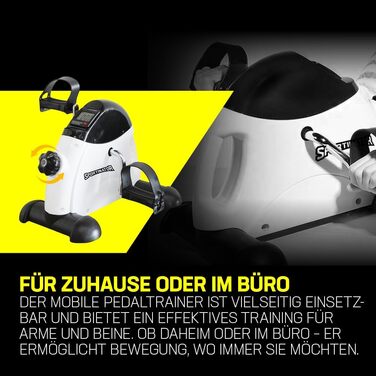 Міні-педальний тренажер SPORTINATOR Mobility Домашній тренажер для ніг та рук, регульований опір, РК-дисплей, компактний та економний, чорний