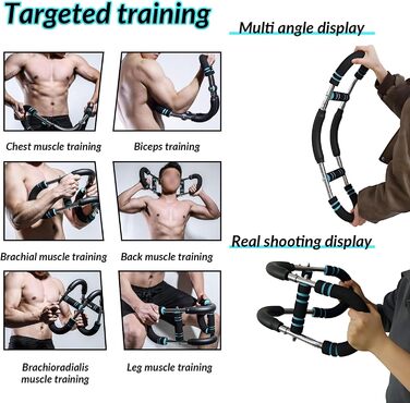 Тренажер для рук Ultimate Twister, регульований портативний тренажер для грудей та рук із пружинним опором від 18 до 45 кг, портативний знімний тренажер для верхньої частини тіла для дому та фітнесу