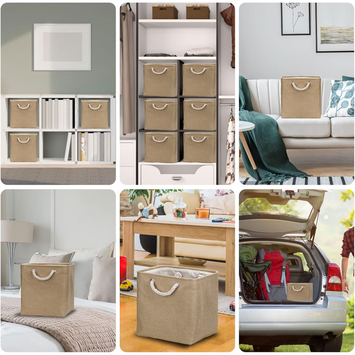 Коробка для зберігання, складна коробка (4 шт.) 30x30x30 см тканинний кошик для одягу, іграшок та інструментів (хакі)