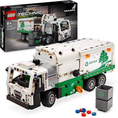 Електричний сміттєвоз LEGO Technic Mack LR, модель сміттєвоза для рольової гри у переробку, іграшка-вантажівка для дітей, подарунк