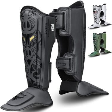 Боксерські щитки для гомілок для чоловіків та жінок захист гомілок та підйому стопи з набивкою з пінопласту EVA, регульованими ремінцями та еластичними стрічками для ніг Щитки для муай-тай та ММА чорні, розмір L-XL